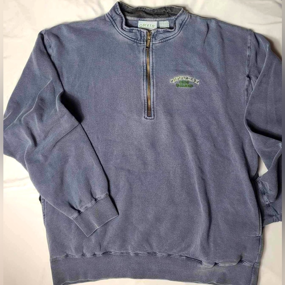 ORVIS ‘Official Dog Walker’ 1/4 Pullover Sweatshirt Men’s Large